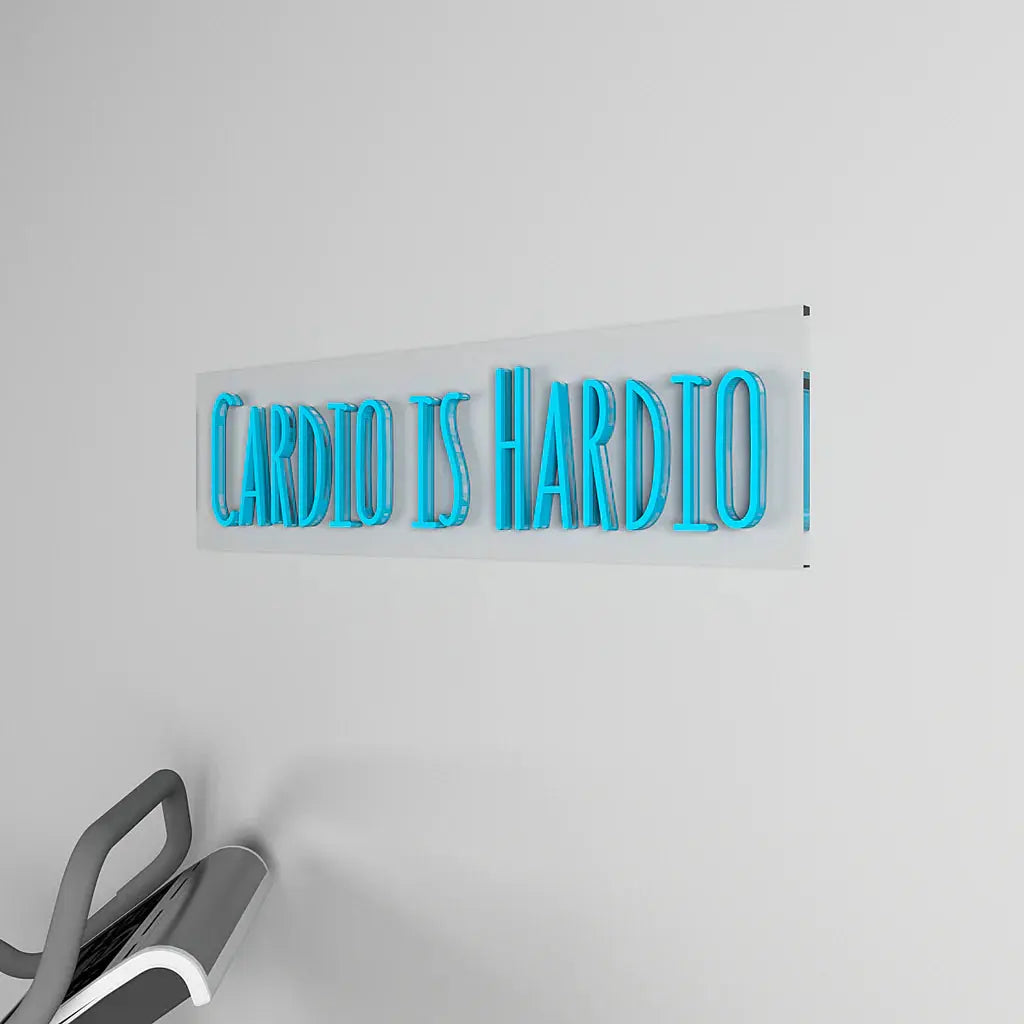 Cardio Is Hardio Text Neon LED Light DECORMANTRA