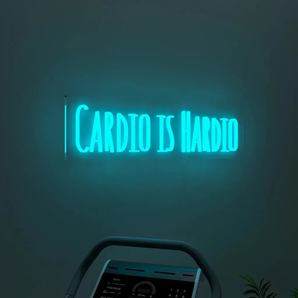 Cardio Is Hardio Text Neon LED Light DECORMANTRA