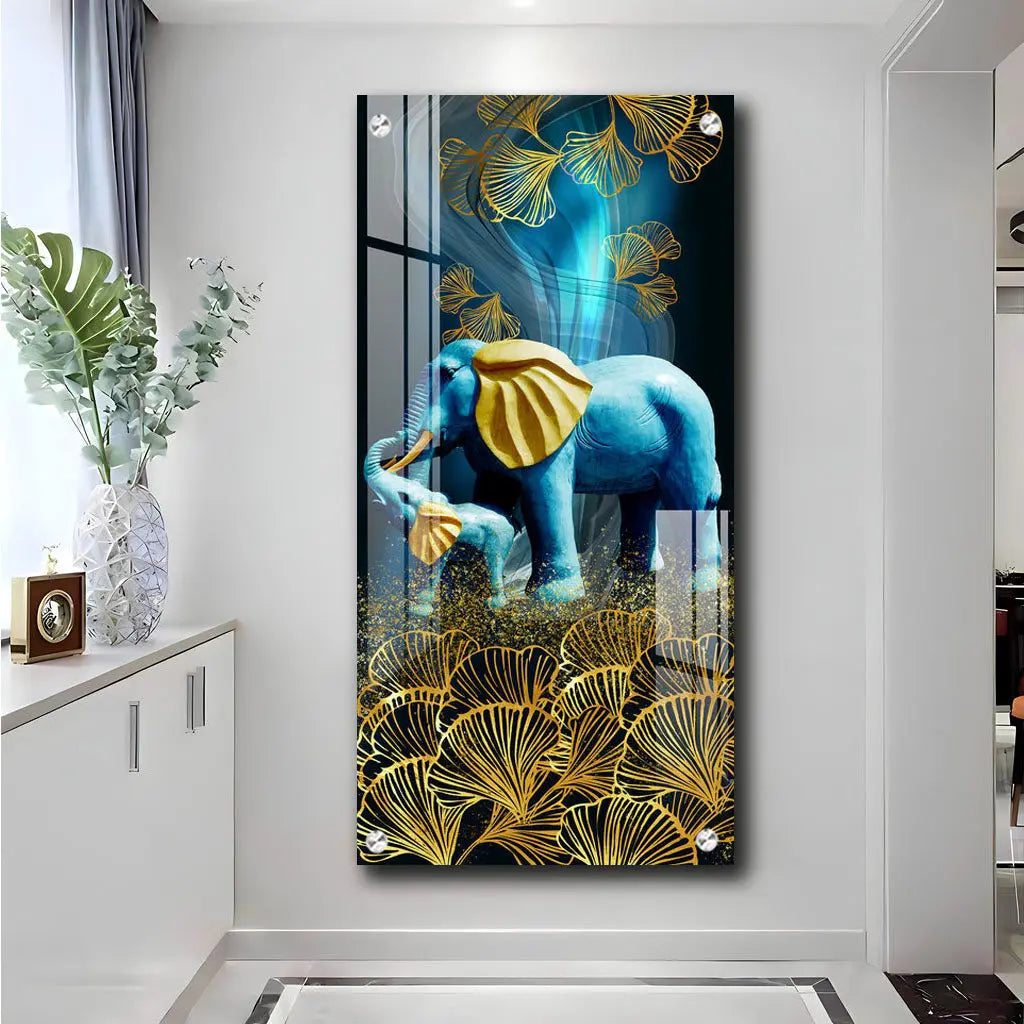 Enigmatic Elephants Premium Acrylic Vertical Wall Art AdPrints