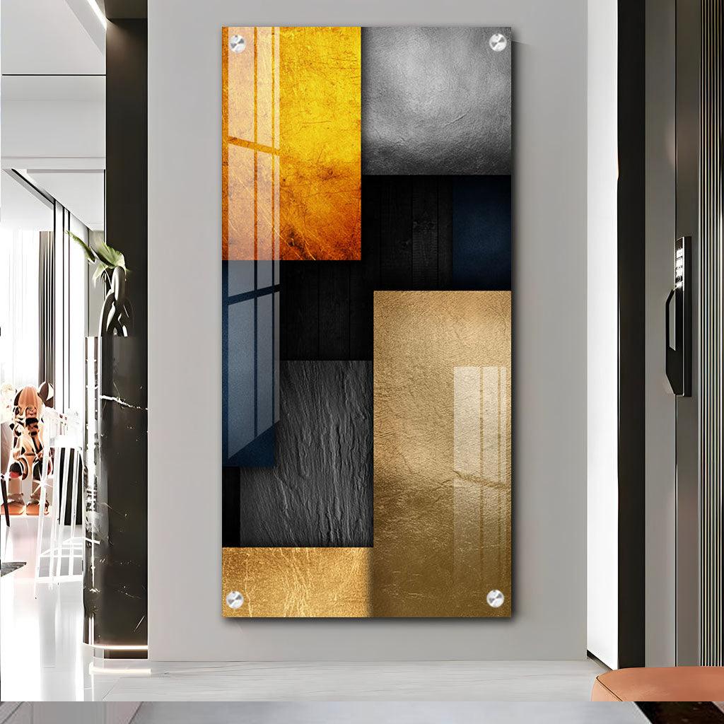 Elegant Modern Minimalist Geometric Acrylic Vertical Wall Art - Decor Mantra 