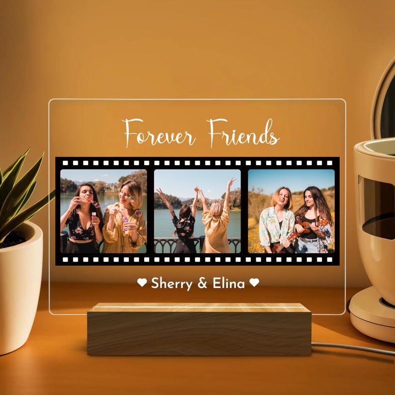 Custom Night Light Best Friend Gifts, Soul Sister Plaque Christmas Gift, Birthday Gift for Her, Personalized Photo Sign, Personalized Gifts