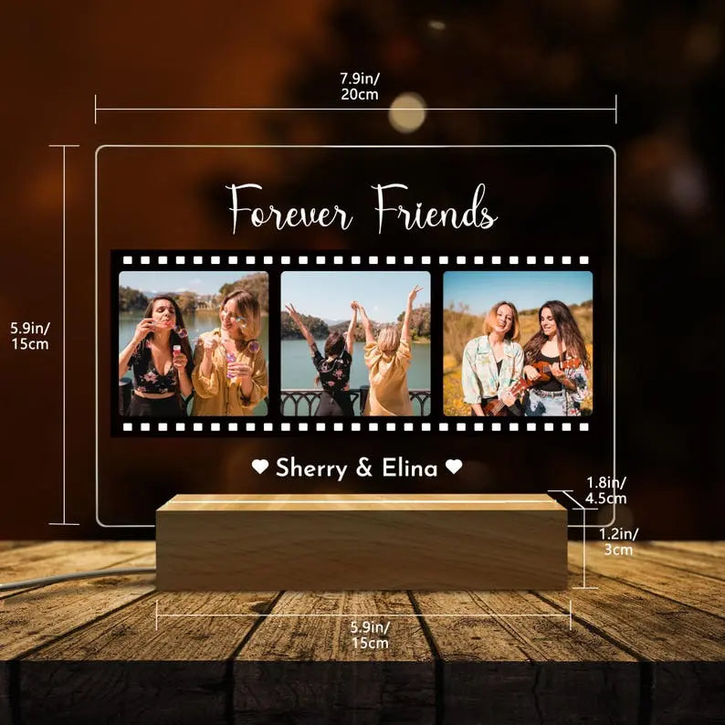 Custom Night Light Best Friend Gifts, Soul Sister Plaque Christmas Gift, Birthday Gift for Her, Personalized Photo Sign, Personalized Gifts - Harshita Craft