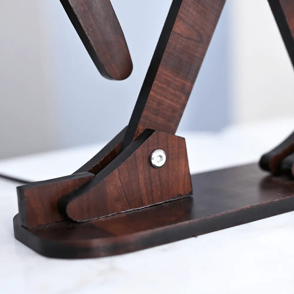 Wooden Walking Figurine Modern Artistic Table Night Lamp for Home Decor - Decor Mantra 