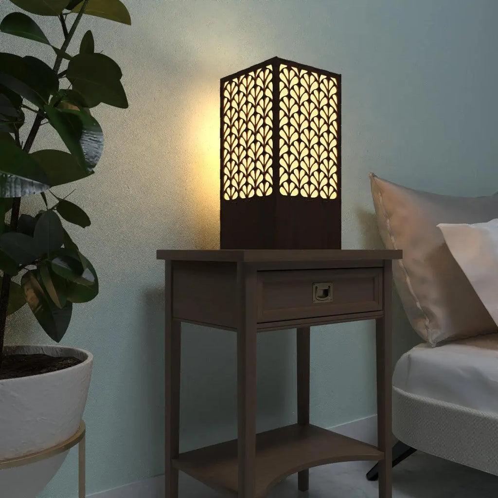 Wooden Night Light Modern Look Table Lamp for Home Decor - Decor Mantra 