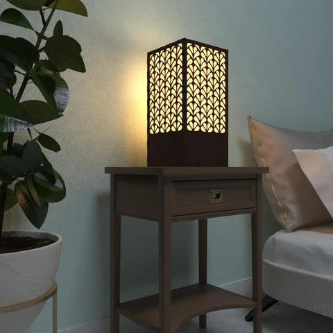 Wooden Night Light Modern Look Table Lamp for Home Decor - Decor Mantra 