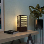 Beautiful Modern Look Wooden Night Light Honey Comb Pattern Table Lamp for Home Decor - Decor Mantra 