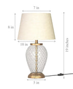 Elegant Diamond Cut Glass Table Lamp - Decor Mantra 