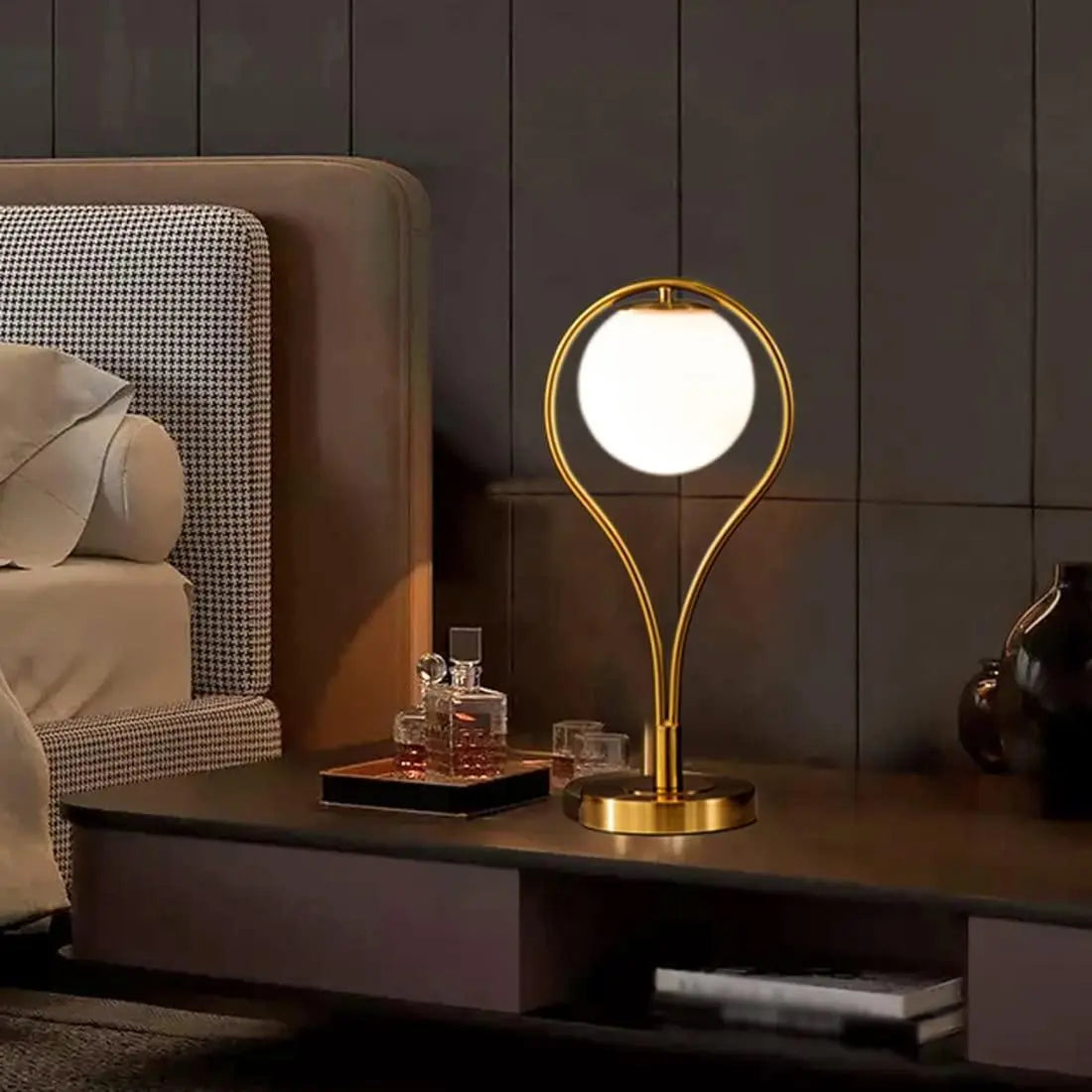 Elegant Golden Lamp with Water Droplet Design - Decor Mantra 