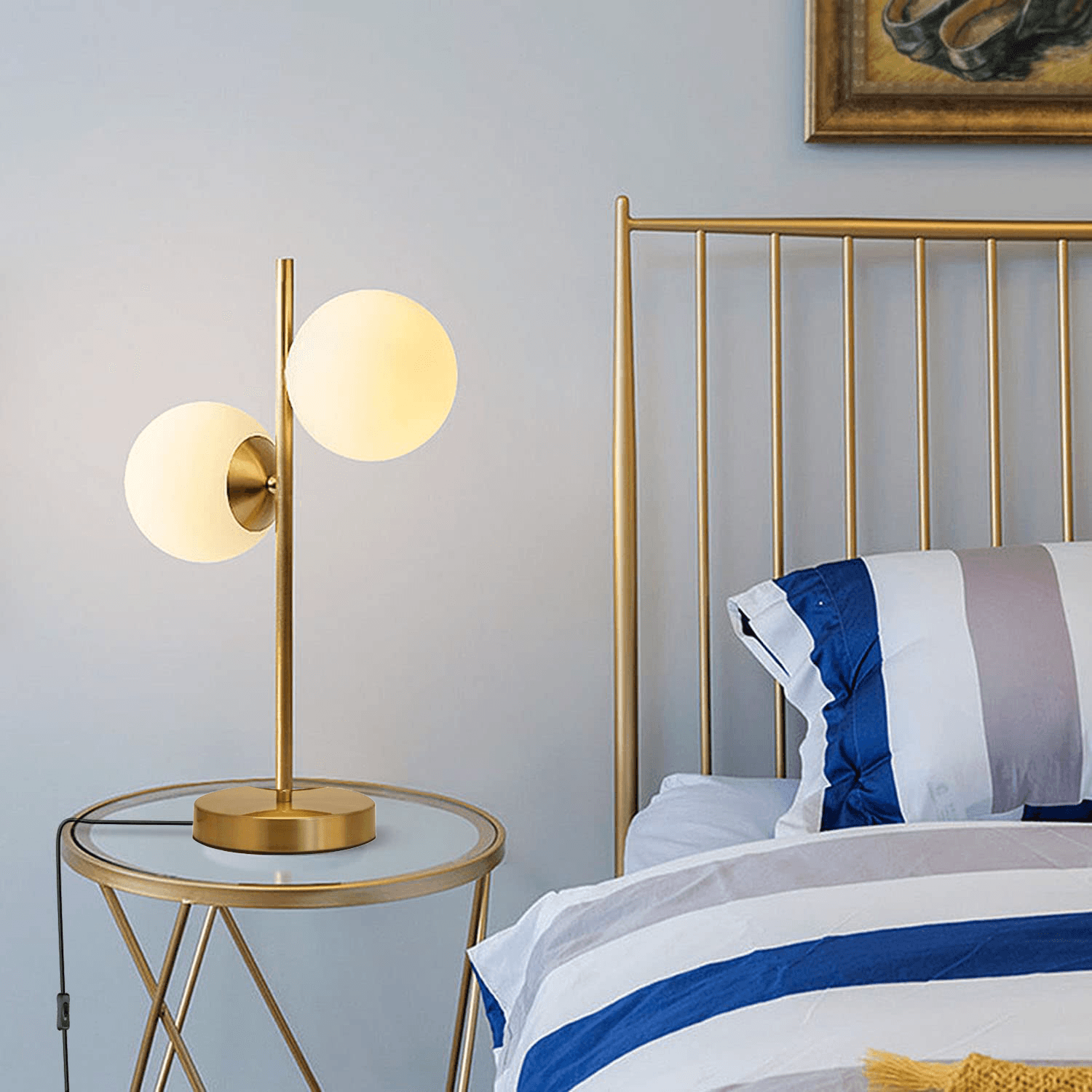 Luxurious Golden Double Globe Lighting - Decor Mantra 