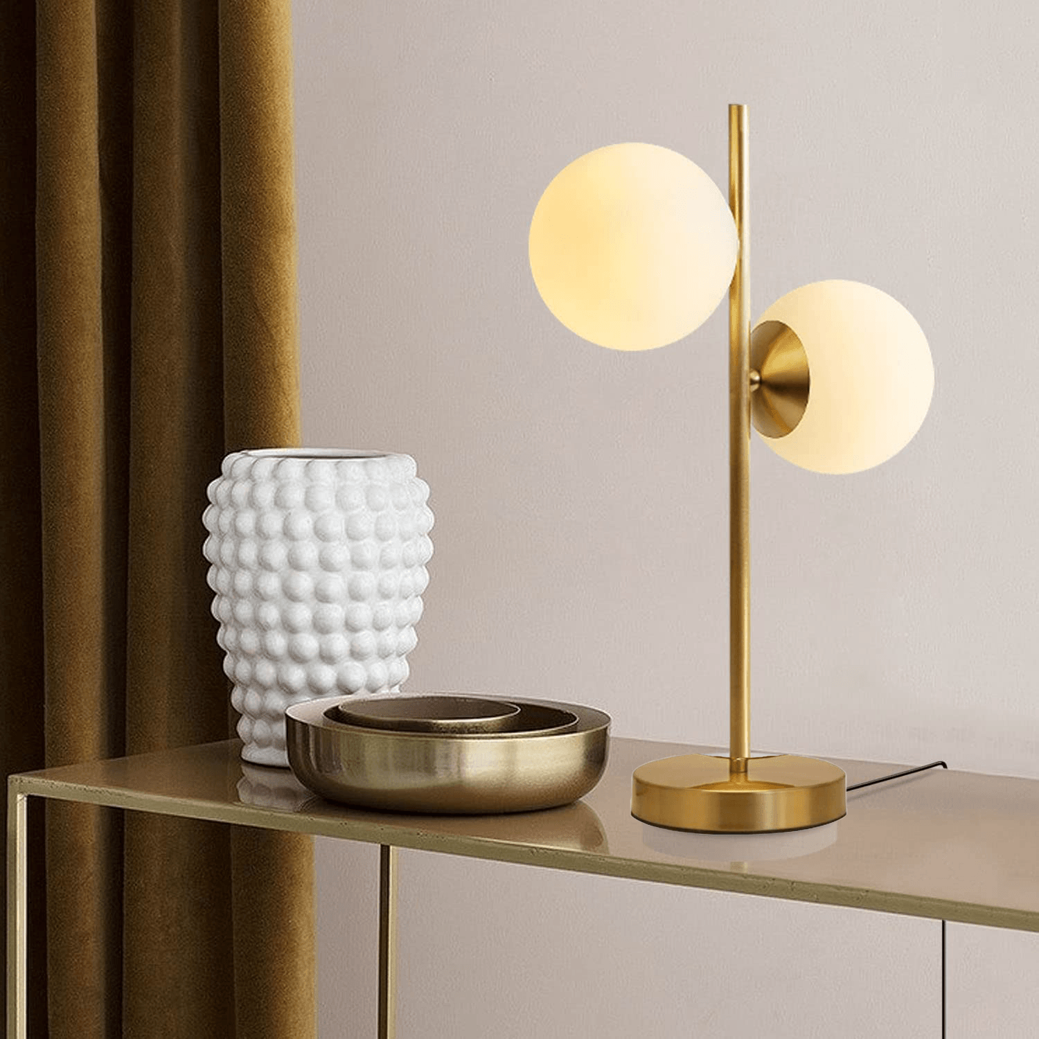 Luxurious Golden Double Globe Lighting - Decor Mantra 