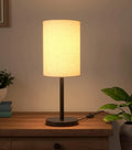 Elegant Black Bedroom Lamp with Cylinder Lampshade - Decor Mantra 
