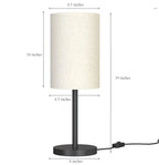 Elegant Black Bedroom Lamp with Cylinder Lampshade - Decor Mantra 