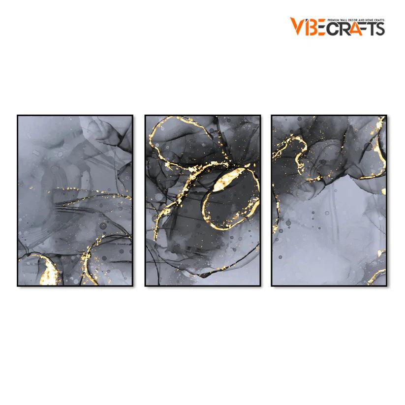 Tangled Design Floating Canvas Wall Painting Set of Three - Decor Mantra 