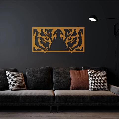 Tiger Eyes Metal Wall Art - Decor Mantra 