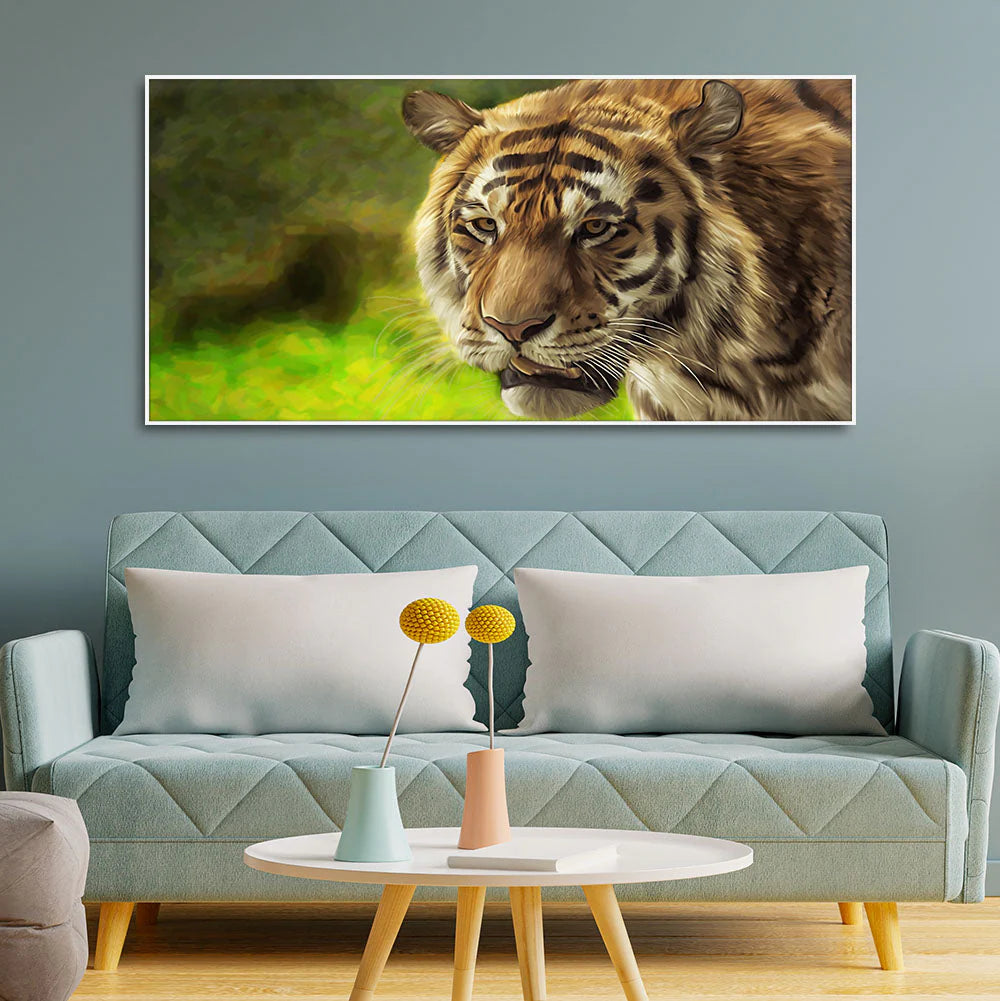 Tiger in Forest Premium Wall Painting DECORMANTRA