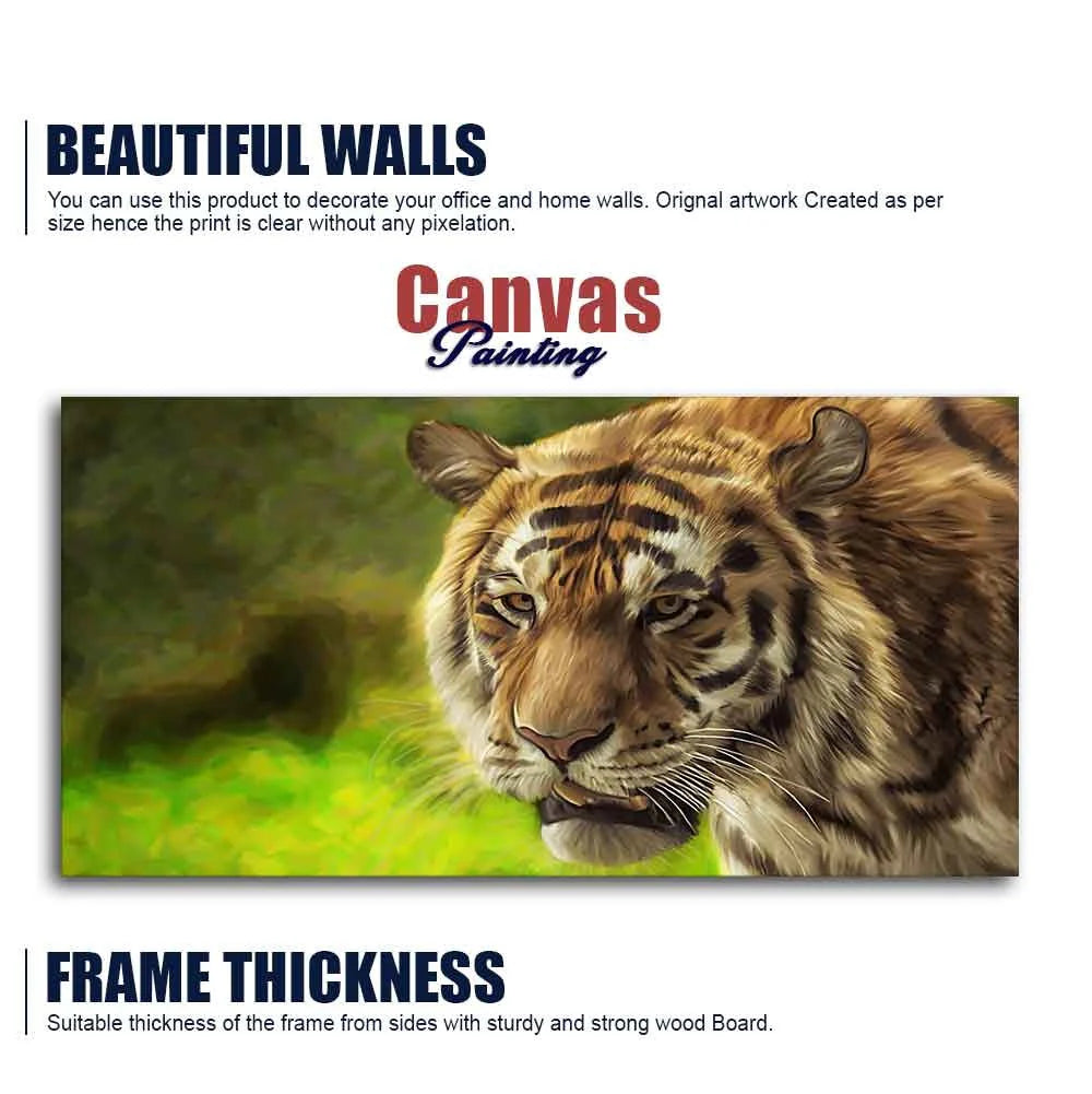 Tiger in Forest Premium Wall Painting DECORMANTRA