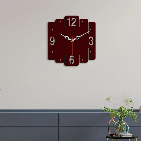 Trapezium Shape Designer Wooden Wall Clock - Decor Mantra 