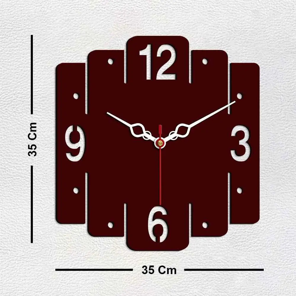 Trapezium Shape Designer Wooden Wall Clock - Decor Mantra 