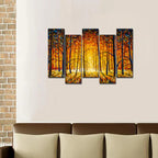 Tree Forest 5 Pieces Canvas Wall Painting DECORMANTRA