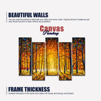 Tree Forest 5 Pieces Canvas Wall Painting DECORMANTRA