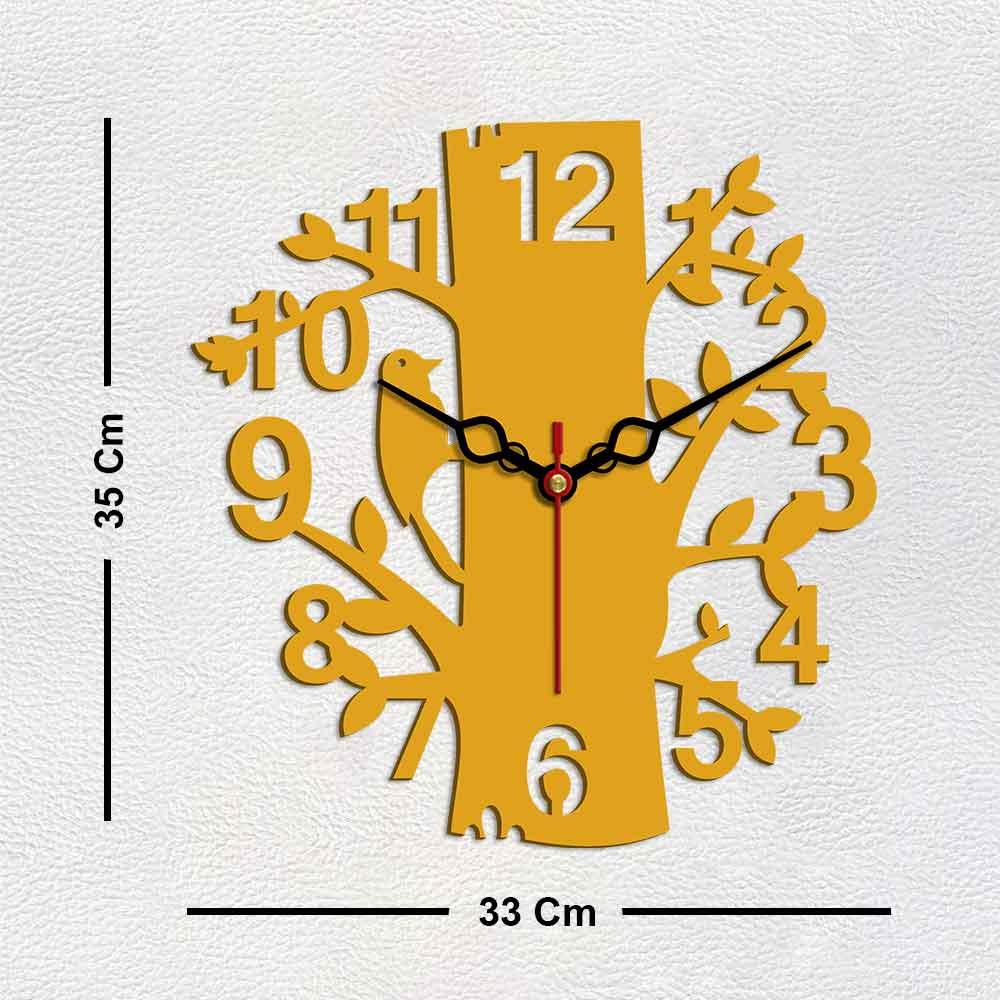Tree Shape Designer Wooden Wall Clock - Decor Mantra 