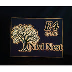 Tree Design Acrylic LED House Name Plate