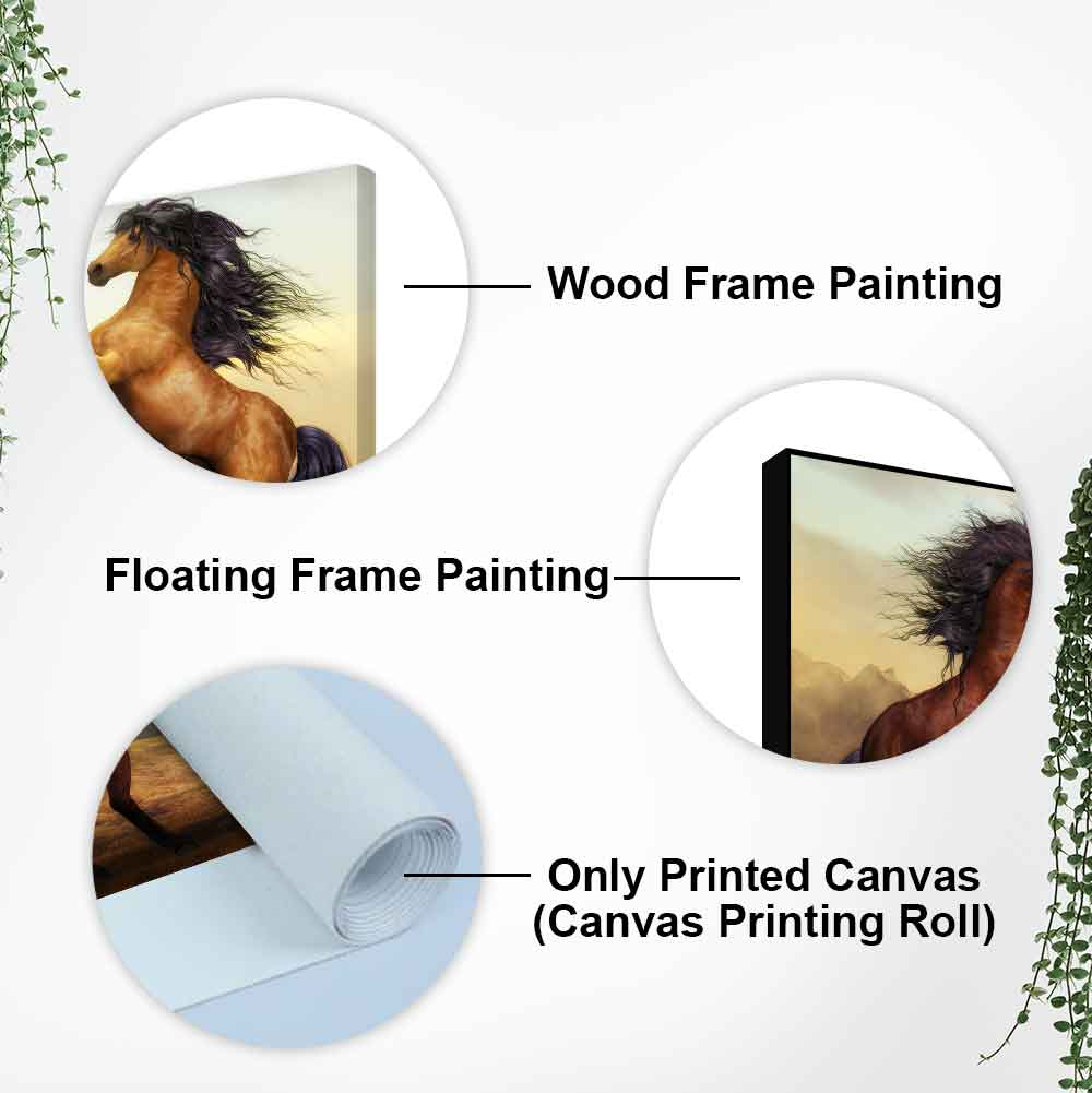 Two Brown Horses Premium Wall Painting DECORMANTRA
