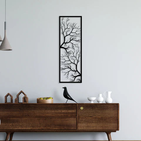 Two Elegant Tree Metal Wall Art Decor Mantra