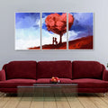 Two Love Couple Under Love Tree Floating Canvas Wall Painting Set of Three DECORMANTRA