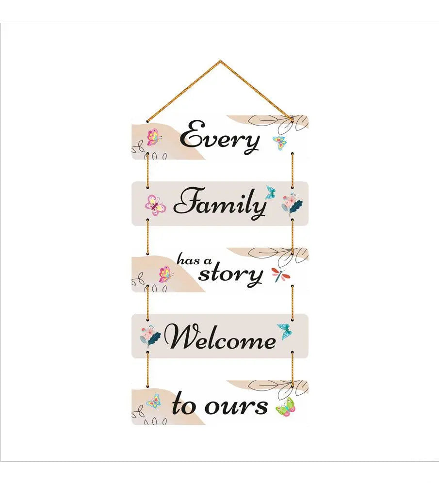 Welcome Home Quote Decorative Wall Art MDF Wooden Wall Hanger for Living Room | Bedroom | Gifts | Decorative Items for Home | Artworks Wall Hangings Ornaments (WH_6203N) (Multi 3) - Decor Mantra 