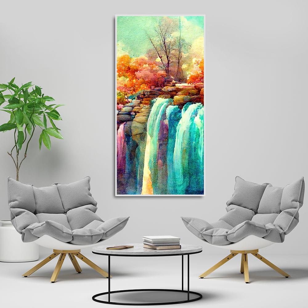 Beautiful Landscape Waterfall Scenery Canvas Wall Painting - Decor Mantra 