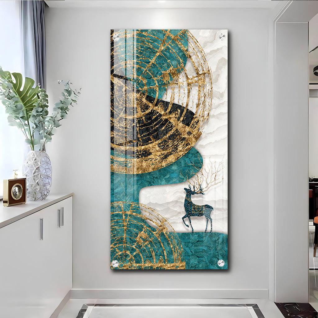 Elegant Modern Simple Creative Elk Acrylic Vertical Wall Art - Decor Mantra 