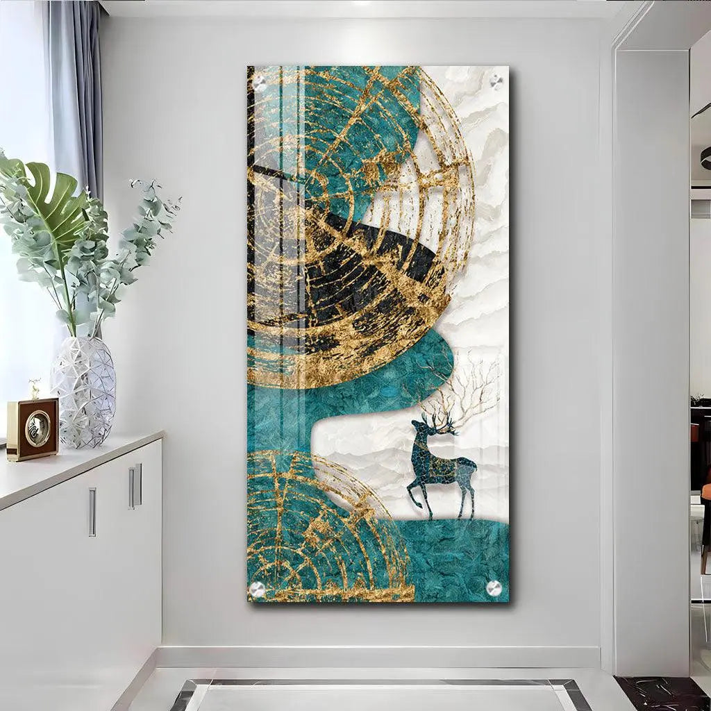 Elegant Modern Simple Creative Elk Acrylic Vertical Wall Art - Decor Mantra 