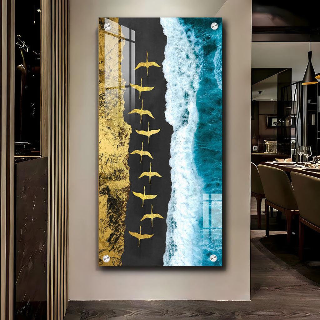Oceanic Tranquility Premium Acrylic Vertical Wall Art - Decor Mantra 