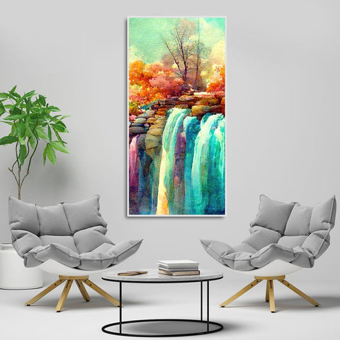 Beautiful Landscape Waterfall Scenery Canvas Wall Painting - Decor Mantra 