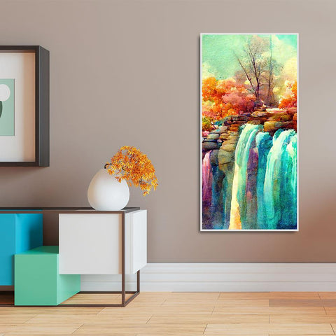 Beautiful Landscape Waterfall Scenery Canvas Wall Painting - Decor Mantra 