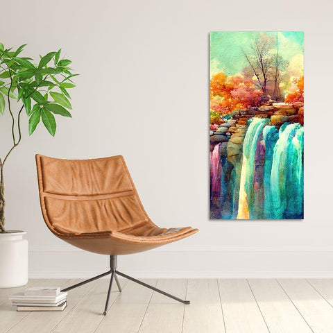 Beautiful Landscape Waterfall Scenery Canvas Wall Painting - Decor Mantra 