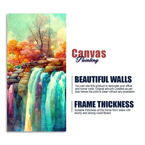 Beautiful Landscape Waterfall Scenery Canvas Wall Painting - Decor Mantra 