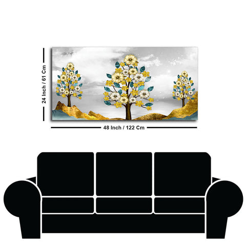 Unique Golden Trees Canvas Wall Painting
