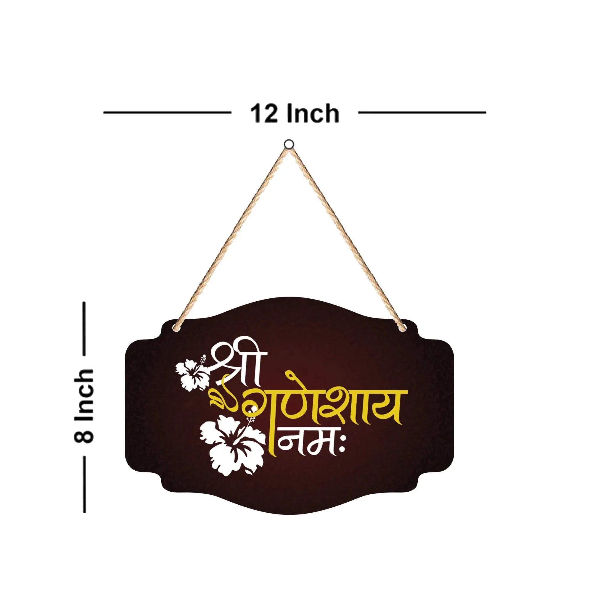 Shri Ganeshay Namah Religious Wooden Wall Hanger for Home|Office|Living Room|Gift - Harshita Craft