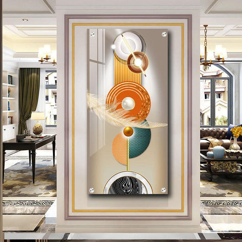 Opulent Crystal Circle Premium Acrylic Vertical Wall Art - Decor Mantra 