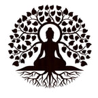 Meditating Lord Buddha Art Backlit Wooden Wall Hanging with LED Night Light Walnut Finish - Decor Mantra 