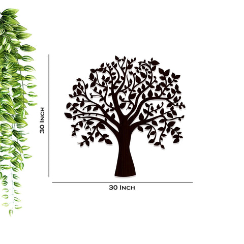 Glowing Tree Backlit Wooden Wall Art with LED Night Light Walnut Finish - Decor Mantra 