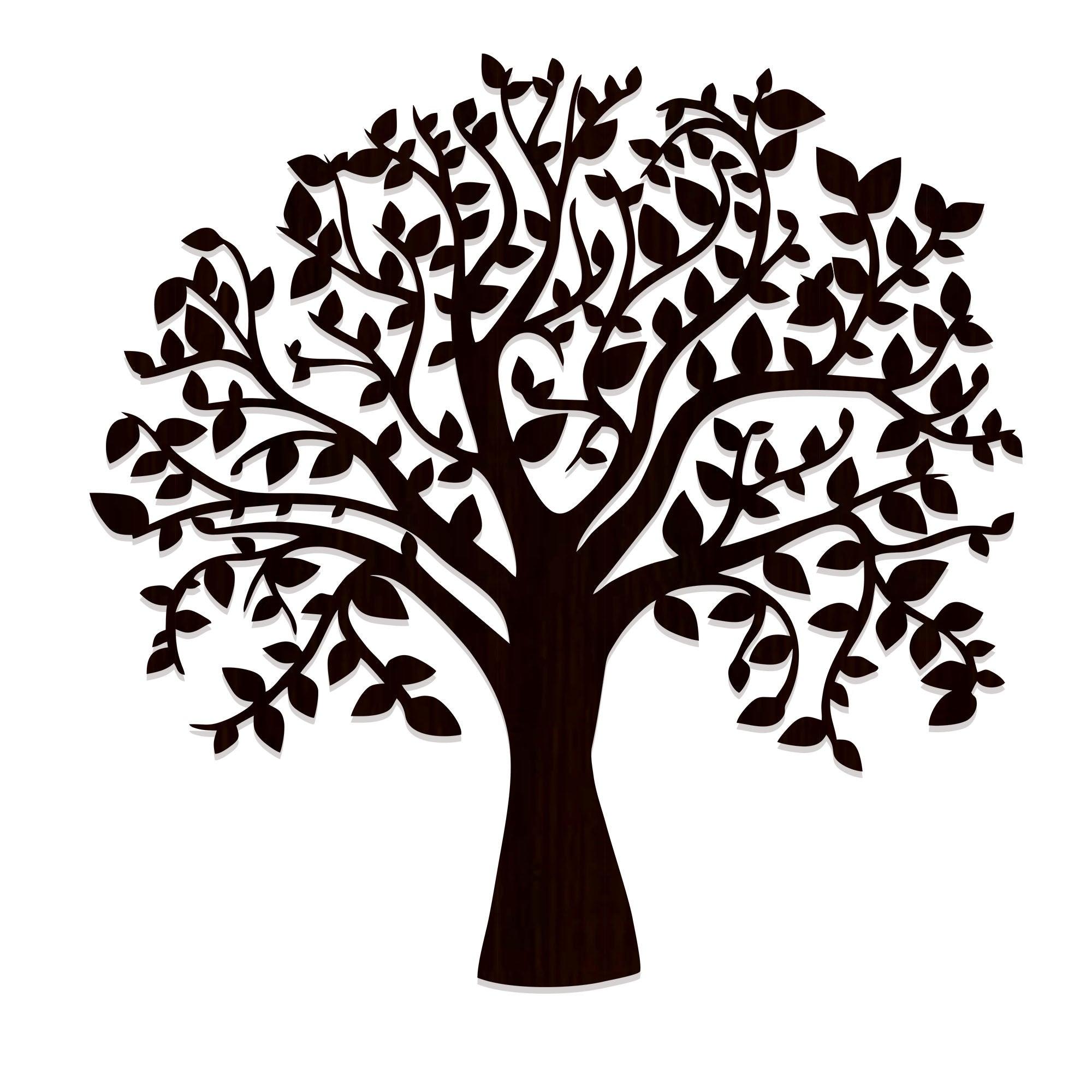 Glowing Tree Backlit Wooden Wall Art with LED Night Light Walnut Finish - Decor Mantra 