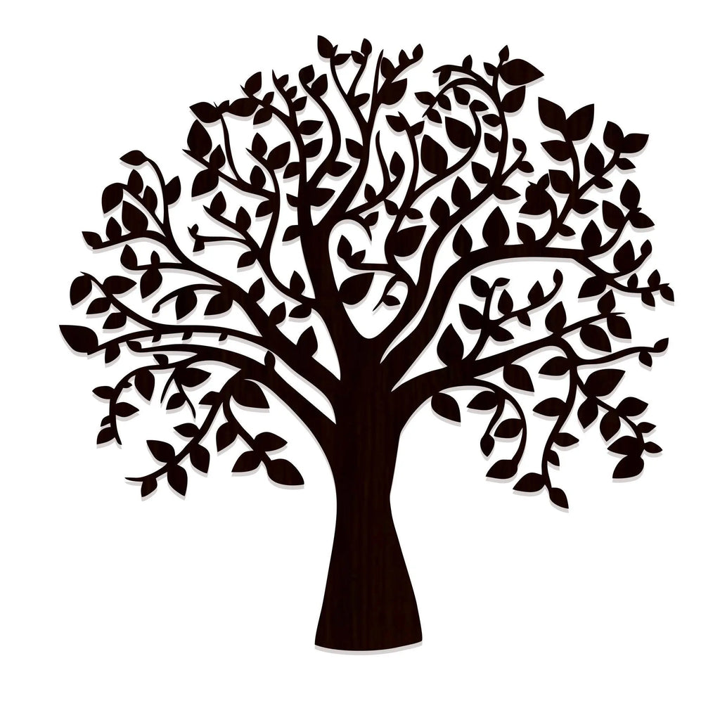 Glowing Tree Backlit Wooden Wall Art with LED Night Light Walnut Finish - Decor Mantra 