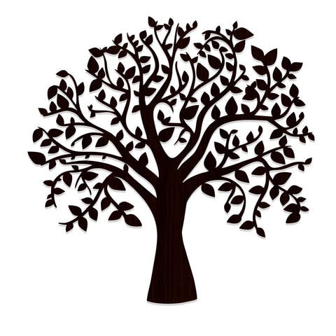 Glowing Tree Backlit Wooden Wall Art with LED Night Light Walnut Finish - Decor Mantra 