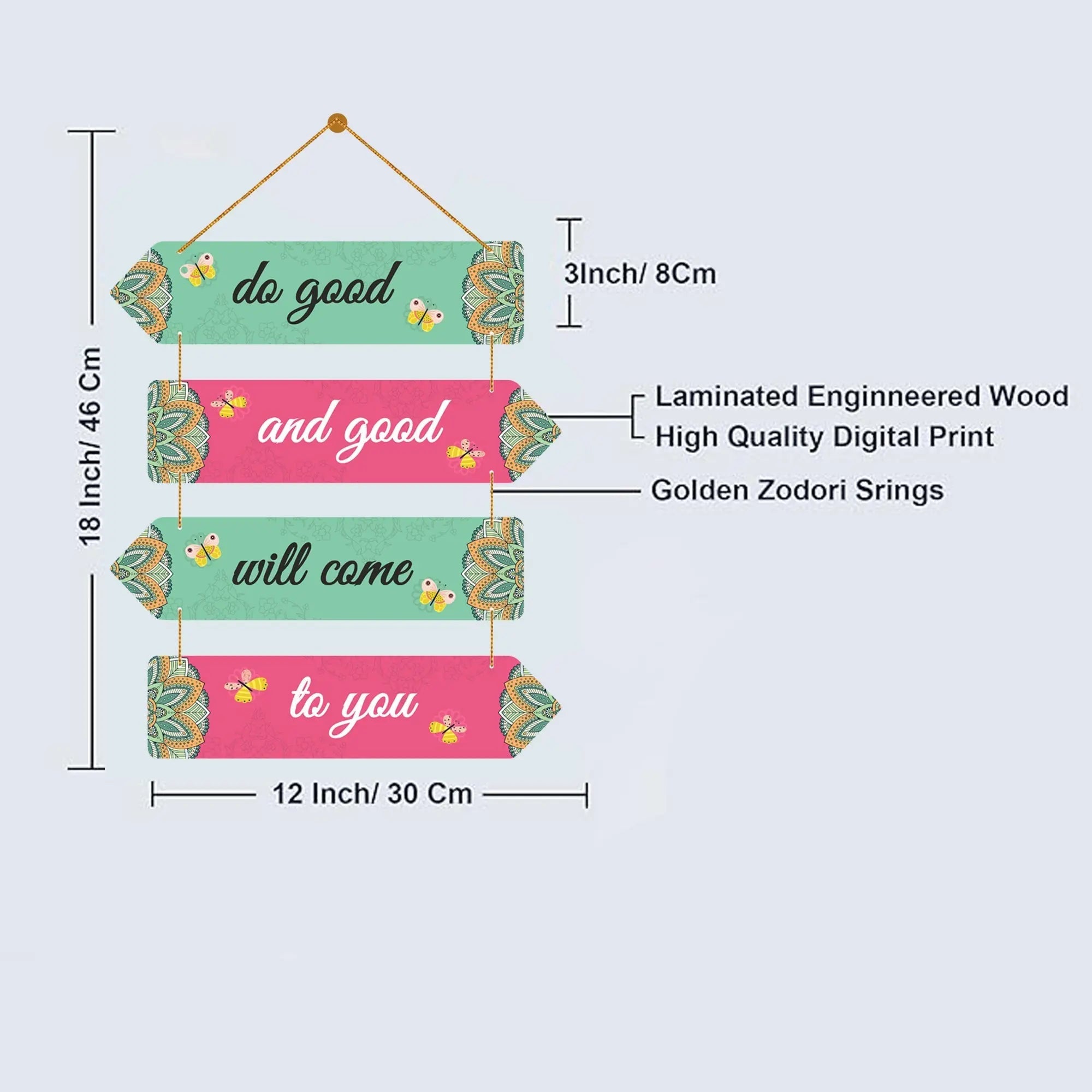 Positive Quote Wall Hanging Decorative Item for Home Decoration Art - Harshita Craft