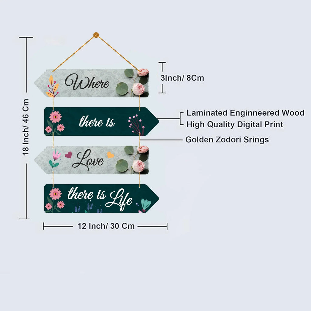 Love Life Quotes Decorative Wall Art MDF Wooden Wall Hanger for Livingroom|Bedroom|Gifts|Wall Hangings for Home Decoration|Modern Decor Items|Artworks Wall - Harshita Craft