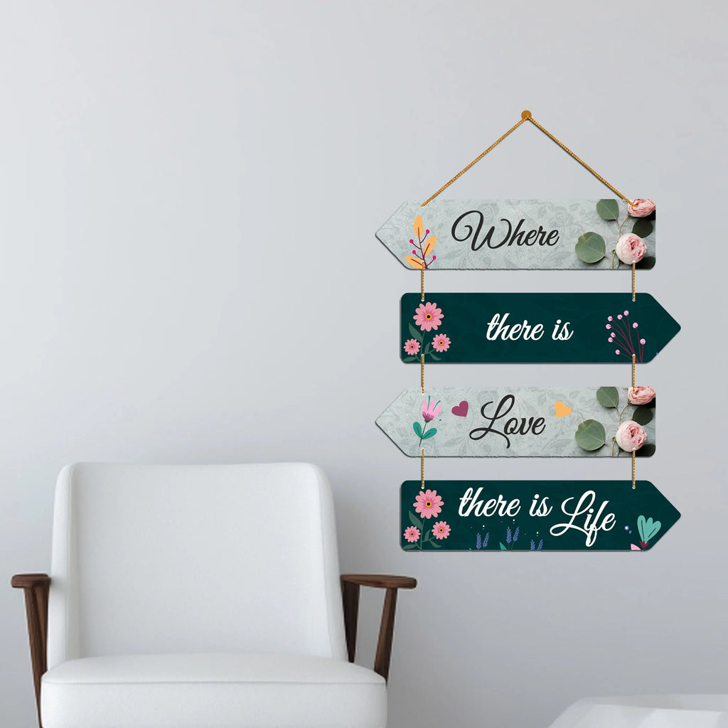 Love Life Quotes Decorative Wall Art MDF Wooden Wall Hanger for Livingroom|Bedroom|Gifts|Wall Hangings for Home Decoration|Modern Decor Items|Artworks Wall - Harshita Craft