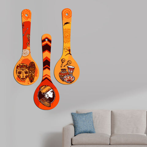 Ancient Egyptian Art Wooden Wall Hanger Spoons for Home|Office|Living Room|Gift Wall Decoration
